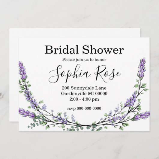 Lavendel en Eucalyptus Vrijgezellenfeest Kaart (Voorkant / Achterkant)