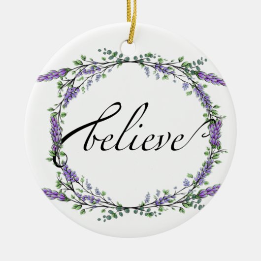 Lavendel en Eucalyptus waterverf bloemengeloof Keramisch Ornament (Voorkant)