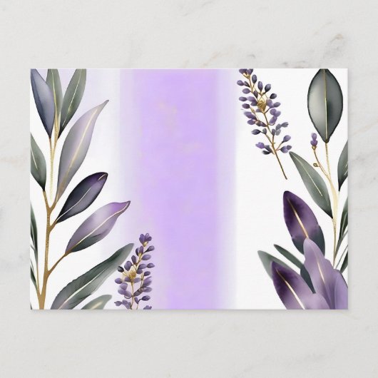Lavendel en eucalyptus Waterverf Briefkaart (Voorkant)