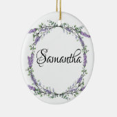 Lavendel en Eucalyptus waterverf floraal Keramisch Ornament (Rechts)