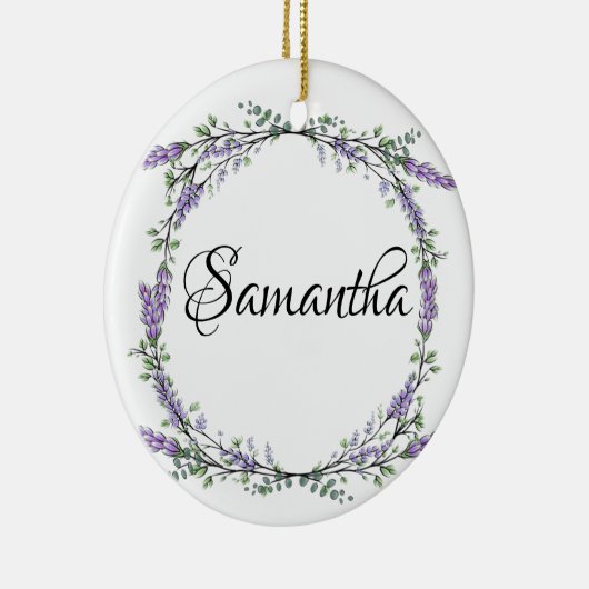 Lavendel en Eucalyptus waterverf floraal Keramisch Ornament (Rechts)