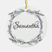 Lavendel en Eucalyptus waterverf floraal Keramisch Ornament (Voorkant)