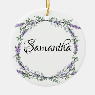 Lavendel en Eucalyptus waterverf floraal Keramisch Ornament