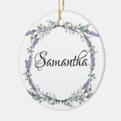 Lavendel en Eucalyptus waterverf floraal Keramisch Ornament (Links)