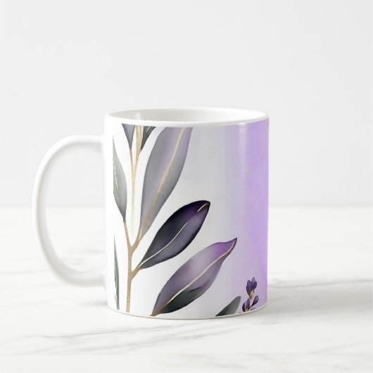 Lavendel en eucalyptus Waterverf Koffiemok (Links)
