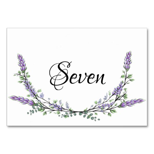 Lavendel en Eucalyptus waterverf tabel zeven Kaart (Voorkant)