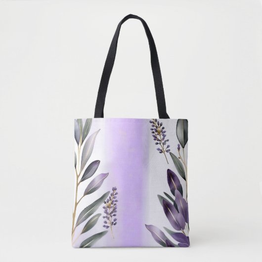 Lavendel en eucalyptus Waterverf Tote Bag (Voorkant)
