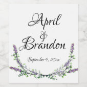 Lavendel en Eucalyptus Wijn Etiket (Enkel label)