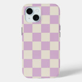 Lavendel en gebroken wit dambord Case-Mate iPhone case (Achterkant)