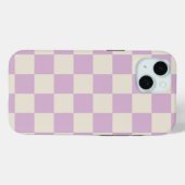 Lavendel en gebroken wit dambord Case-Mate iPhone case (Achterkant (horizontaal))