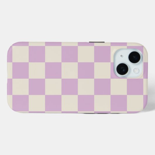 Lavendel en gebroken wit dambord Case-Mate iPhone case (Achterkant (horizontaal))