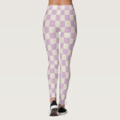 Lavendel en gebroken wit dambord leggings (Achterkant)