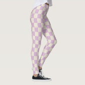 Lavendel en gebroken wit dambord leggings (Rechts)