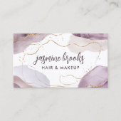 Lavendel En Goud Abstract Chic Visitekaartje (Voorkant)
