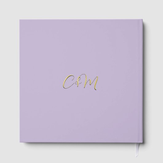 Lavendel en goud Script Classic Wedding Gastenboek (Achterkant)