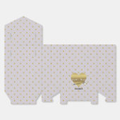 Lavendel en gouden hart polka stippen bruiloftfees bedankdoosjes (Ongevouwen)