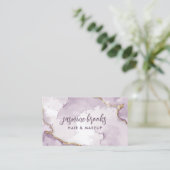 Lavendel en gouden marmeren Waterverf Visitekaartje (Staand voorkant)