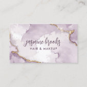 Lavendel en gouden marmeren Waterverf Visitekaartje (Voorkant)