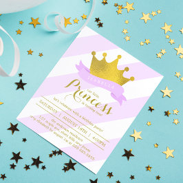 Lavendel en Gouden Prinses Verjaardagsfeest Kaart