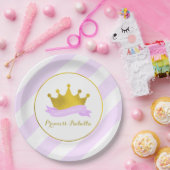 Lavendel en Gouden Prinses Verjaardagsfeest Papieren Bordje (Feest)