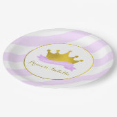 Lavendel en Gouden Prinses Verjaardagsfeest Papieren Bordje (Gekanteld)
