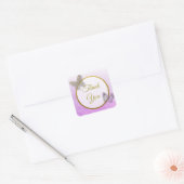 Lavendel en gouden vlinder Dank u Stickers (Envelop)