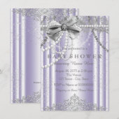 Lavendel en grijs Girly Baby shower Kaart (Voorkant / Achterkant)