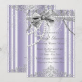 Lavendel- en grijze parel bruidsbad kaart (Voorkant / Achterkant)