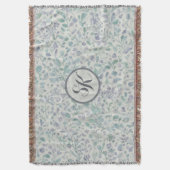 Lavendel en groen blad Mongram Deken (Voorkant Verticaal)