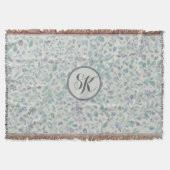 Lavendel en groen blad Mongram Deken (Voorkant)