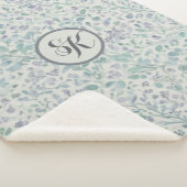 Lavendel en groen blad Mongram Sherpa Deken (3/4)