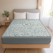 Lavendel en groen blad Mongram