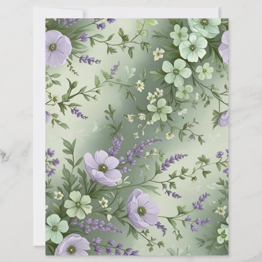 Lavendel en groen bloemontwerp (Achterkant)