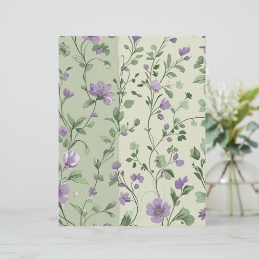 Lavendel en groen bloemontwerp (Staand voorkant)