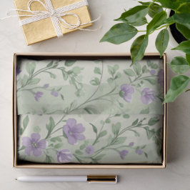 Lavendel en groen botanisch ontwerp tissuepapier