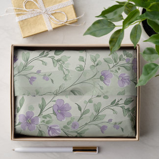 Lavendel en groen botanisch ontwerp tissuepapier
