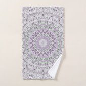 Lavendel en Groen Mandala Patroon Ontwerp Bad Handdoek (Handdoek)