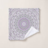 Lavendel en Groen Mandala Patroon Ontwerp Bad Handdoek (Wasdoekje)