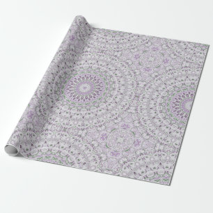 Lavendel en Groen Mandala Patroonontwerp Cadeaupapier