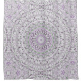 Lavendel en Groen Mandala Patroonontwerp Douchegordijn (Voorkant)