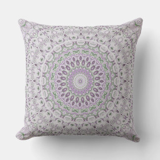 Lavendel en Groen Mandala Patroonontwerp Kussen