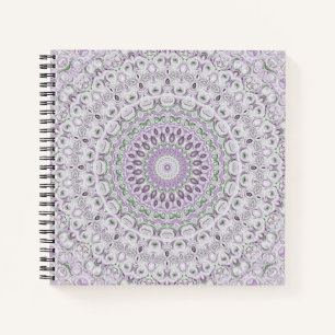Lavendel en Groen Mandala Patroonontwerp Notitieboek