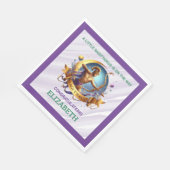 Lavendel en groene Boogschutter Zodiac Baby Shower Servet (Hoek)