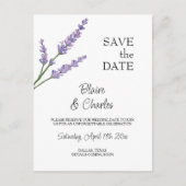 Lavendel en groene Briefkaarten Save the Date Kaar (Voorkant)