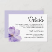 Lavendel en groene bruiloft details behuizing Kaar Informatiekaartje (Voorkant / Achterkant)