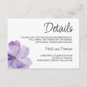 Lavendel en groene bruiloft details behuizing Kaar Informatiekaartje (Voorkant)