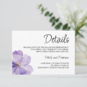 Lavendel en groene bruiloft details behuizing Kaar Informatiekaartje (Staand voorkant)