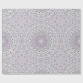 Lavendel en groene mandala patroon ontwerp cadeaupapier (Vlak)