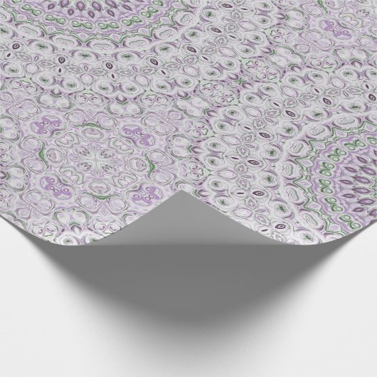 Lavendel en groene mandala patroon ontwerp cadeaupapier (Hoek)