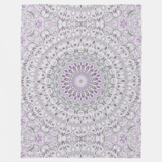 Lavendel en groene mandala patroon ontwerp fleece deken (Voorkant)